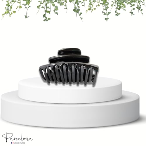 Parcelona Black Medium Hair Claw Clip for Thick Hair Updos