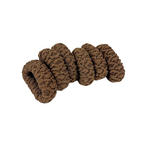BLBM High Elastic Seamless Hair Ties - 6 Pack Brown