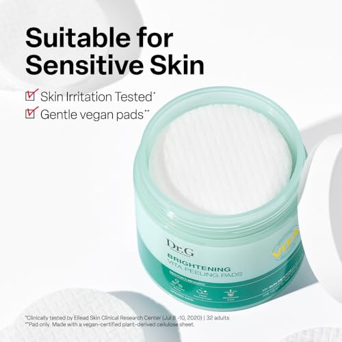 Dr. G Brightening Vita Peeling Pads - 70 Count Exfoliating Face Pads for Skin Brightening and Blackhead Removal