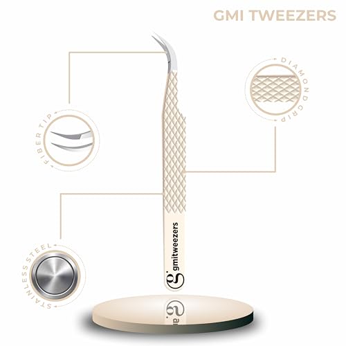 Professional Fiber Tip Lash Tweezers - Set of 3 for Eyelash Extensions