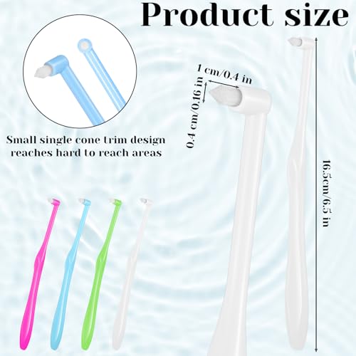 4-Pack Soft End Tuft Toothbrushes for Braces - Compact & Gentle
