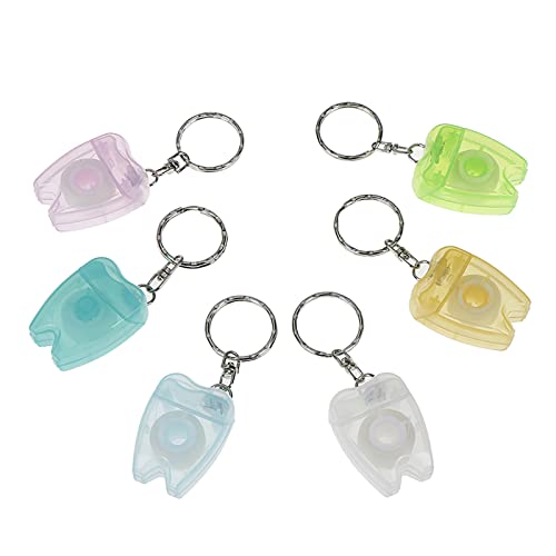 10pcs Teeth Floss Key Chains - Portable Dental Cleaning with Floss Roll