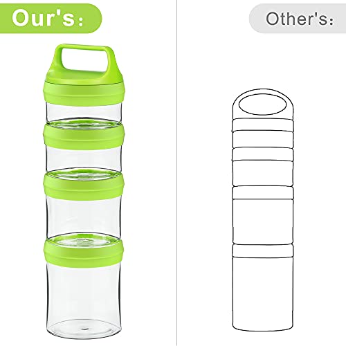 SELEWARE Stackable Snack Containers – 4-Piece BPA-Free Storage Set