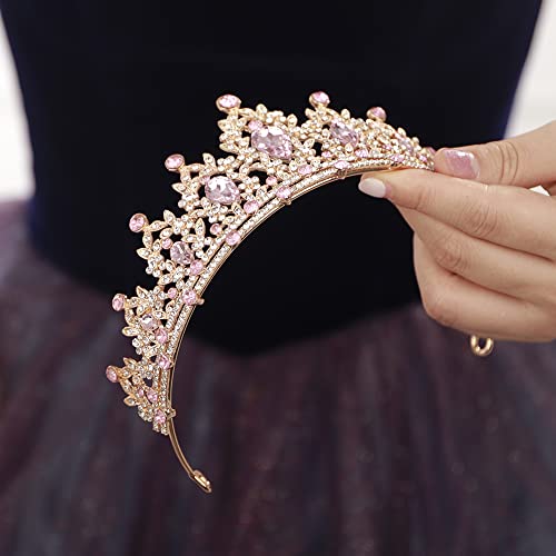 JWICOS Crystal Tiara Crown for Women & Girls - Wedding & Prom Hair Accessory