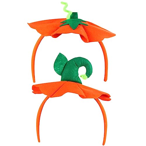 Beavorty Halloween Pumpkin Headband - 2Pcs Party Hair Bands