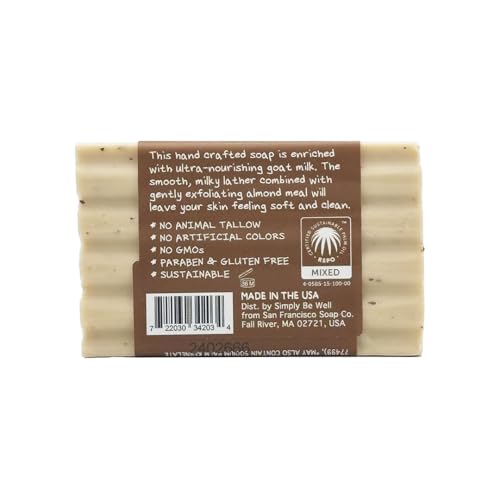 San Francisco Soap Company Goat Milk Bar with Almond - 4 oz, Moisturizing & Luxurious