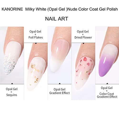 KANORINE Milky White Jelly Gel Nail Polish - 15ml Soak Off
