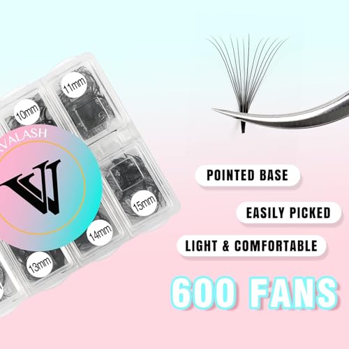 VAVALASH 14D Premade Volume Lash Fans - 600 Loose Fans 0.05 D Curl Mixed