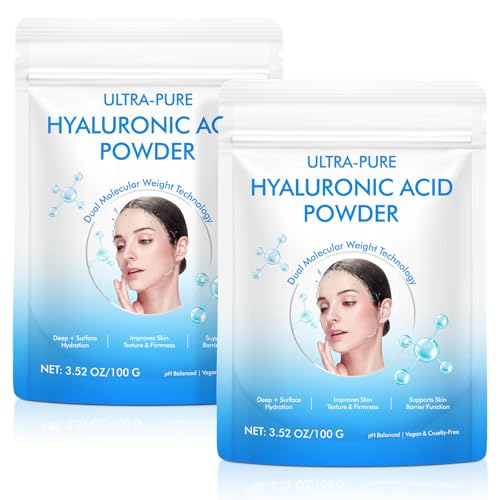 Hyaluronic Acid Powder 7.04oz Dual Molecular Skin Hydration & Elasticity Boost