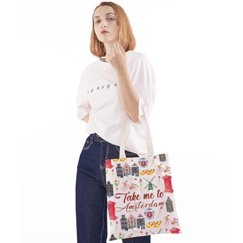 Take Amsterdam TG Travel Cosmetic Bag - Netherlands Souvenir, Waterproof Cotton Pouch
