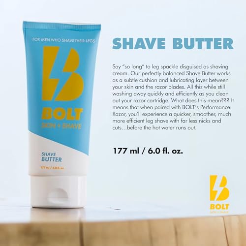 BOLT Skin + Shave Butter - Moisturizing Lubricating Shave Cream, 6 Fl Oz