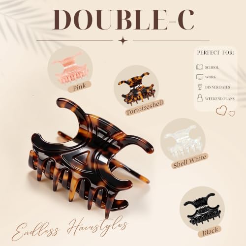 Astrumify Medium Butterfly Claw Clips - 4 Pack Acetate Hair Clips
