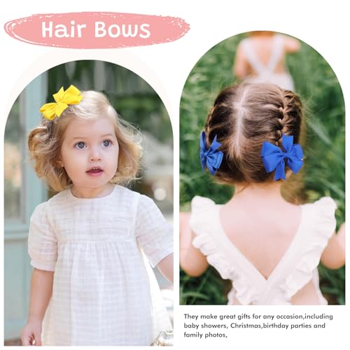OAOLEER 3 Inch 80pcs Girls Hair Bows Grosgrain Ribbon Boutique Accessories