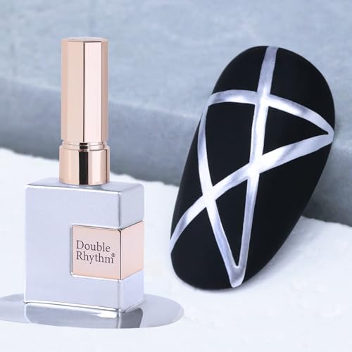 Double Rhythm Chrome Silver 15ml Metallic Gel Liner Nail Polish - 3D Mirror Effect