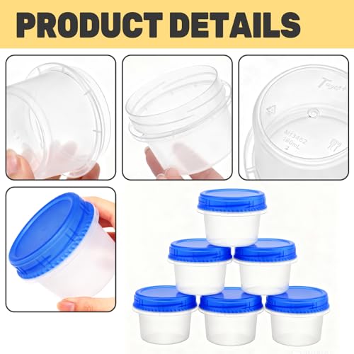 12-Pack Stackable 6 Oz Freezer Containers with Screw-On Lids
