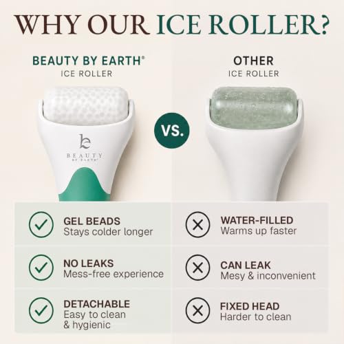 Ice Roller for Face & Eyes - Cooling Puffy Eyes & Wrinkles - Gift-Ready, Reusable, Detachable Head (Beauty by Earth)