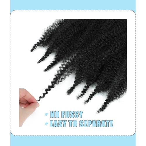Dlyoigr 8-Inch Pre-Separated Springy Afro Twist Hair Extensions - Pack of 3