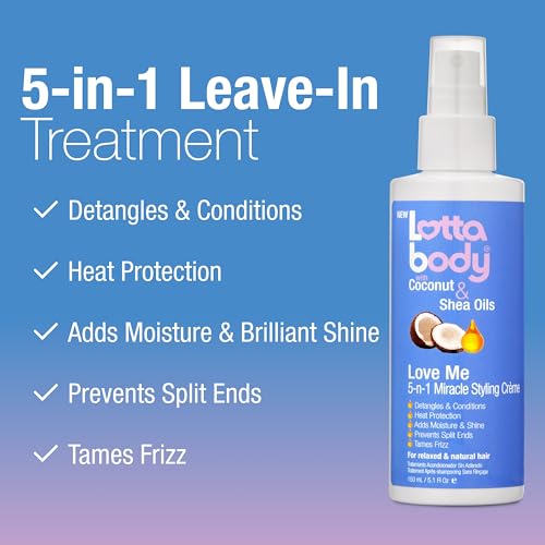Lottabody Love Me 5-in-1 Leave-In Treatment Spray - 5.1 fl oz, Moisturizing & Heat Protectant