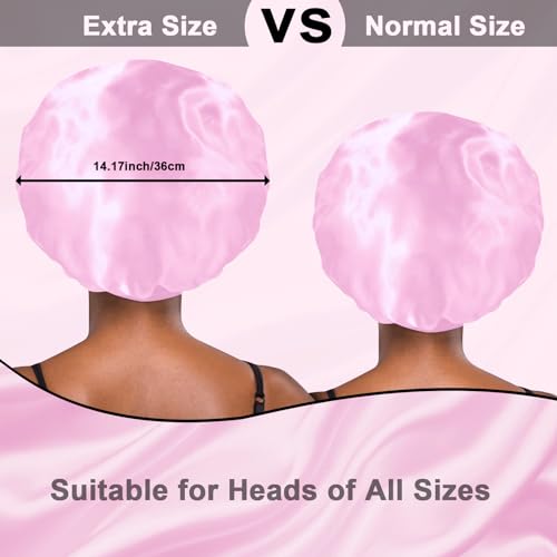 Extra Large Satin Silk Hair Bonnets for Sleeping - 2 Pack