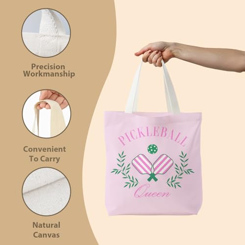 Pickleball Queen Canvas Tote Bag for Women - Perfect Gift