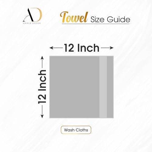 Ample Decor Yellow Washcloth Set of 5 - 100% Cotton, 600 GSM