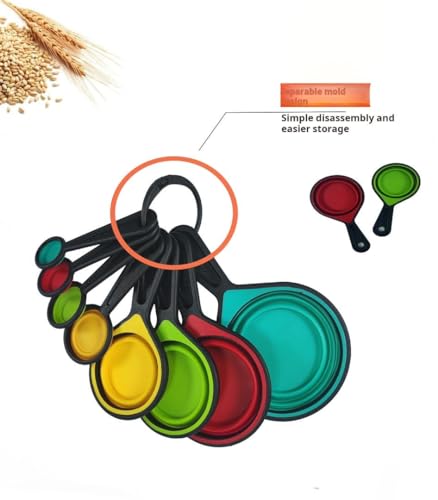 Collapsible Silicone Measuring Cups & Spoons Set - 8 Piece