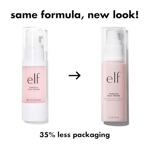 e.l.f. Poreless Face Primer - Lightweight, Smooth Finish, Vegan, 1.01 Fl Oz