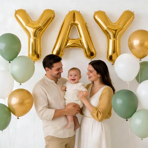 40-Inch Gold YAY Balloon Banner - Giant Foil Party Decoration
