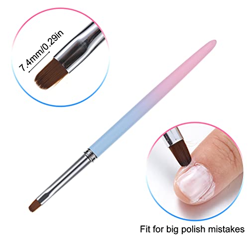 INENK Nail Art Clean Up Brushes Set - Round & Angled Tips for Precision
