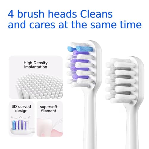 R REVA X1 Sonic Electric Toothbrush, Rechargeable with 5 Modes & 4 Heads
