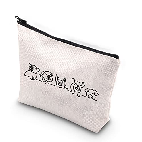 XYANFA Pigs Makeup Bag - Animal Lover Zipper Pouch for Pig Enthusiasts