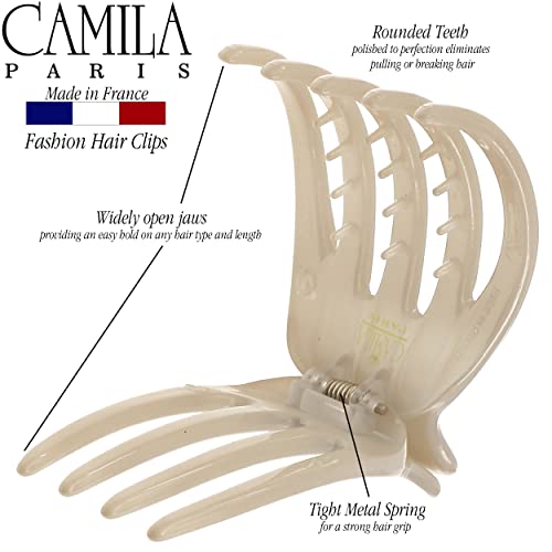 Camila Paris 2" Flat Claw Clip for Thin Hair, French Cellulose Acetate