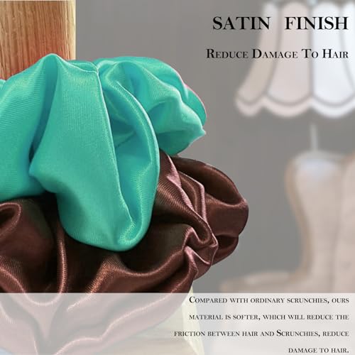 Bsofter 17-Pack Jumbo Satin Scrunchies - 8-Inch Oversized Hair Ties
