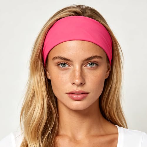 Neon Hot Pink 80s 90s Headband - Retro Hair Accessory for Parties