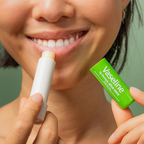 Vaseline Lip Therapy Aloe Vera Balm - 4-Pack for Dry, Chapped Lips