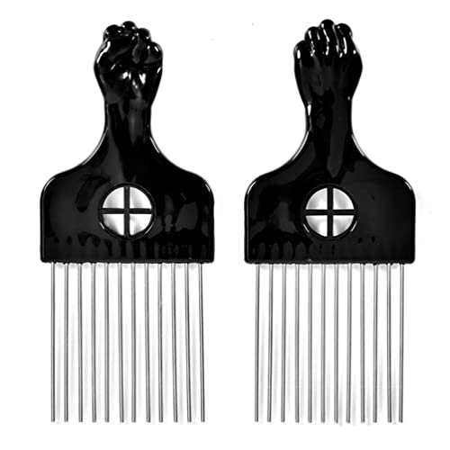 2-Pack Metal Hair Picks for Afro & Curly Hair Styling