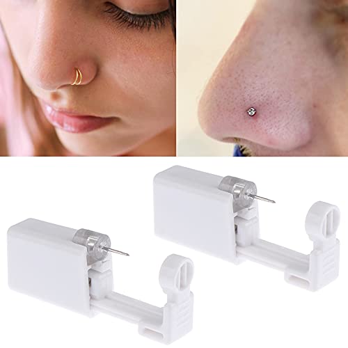 Nose Piercing Gun Kit - 2 Pack Self-Piercing Tool with Nose Studs