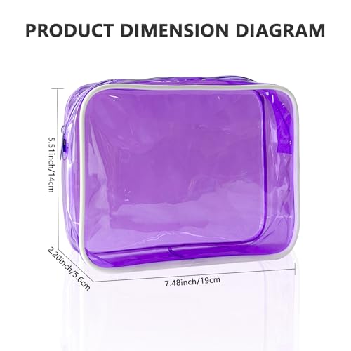 TSA Approved Clear Toiletry Bag - 7" x 2.3" x 4.7" PVC Travel Pouch