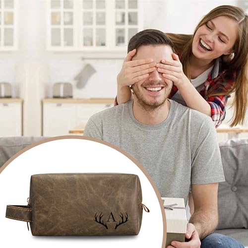 Personalized Engraved Initial Toiletry Bag for Travel - Size S