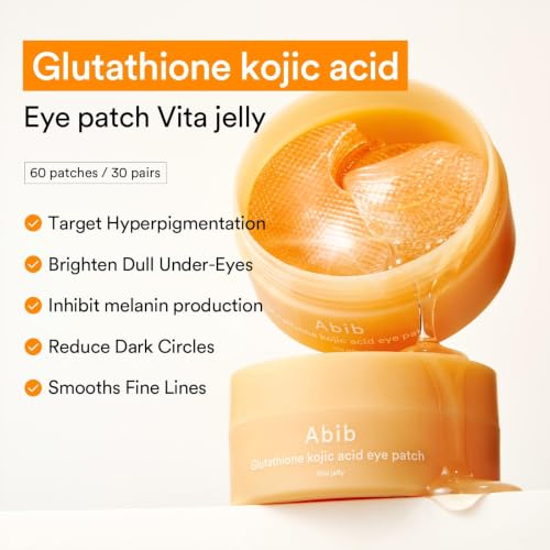 Abib Glutathione Kojic Acid Eye Patches for Dark Circles & Radiance - 60ct