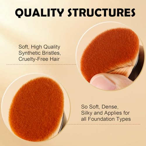 ACMEBEAUTY Black Foundation Flat Top Kabuki Brush for Mature Skin