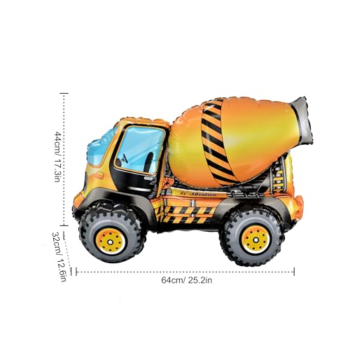 EASUTE 2PCS 4D Excavator Construction Balloons - Birthday Party Supplies