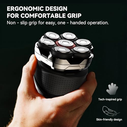 Men's Electric Rotary Shavers Bald£¬2026 Upgrade 7D Floating Electric Shaver with LED Display, for Father's Day£¬Type-C Fast Charge, Magnetic Heads, Travel Case - Ideal Men's Grooming Gift