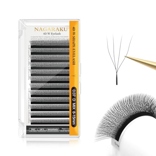 NAGARAKU 4D W Premade Lash Fans Extensions - 0.07D Mix 8-15mm