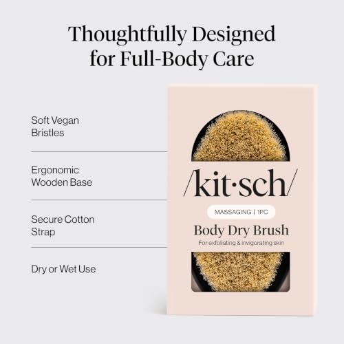 Kitsch Dry Brushing Body Brush for Lymphatic Drainage - 1 Count, Black