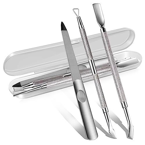 3-Piece Professional Cuticle Pusher and Nail Polish Remover Set