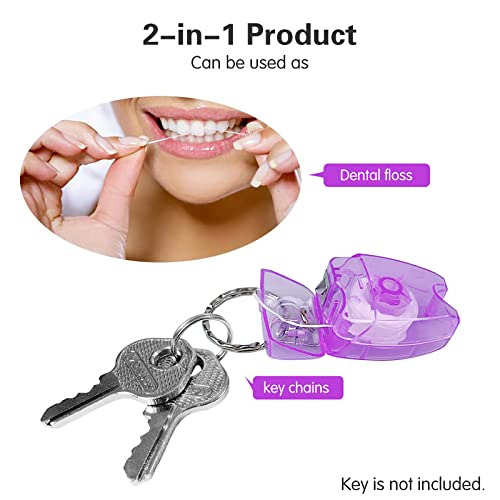 10pcs Teeth Floss Key Chains - Portable Dental Cleaning with Floss Roll