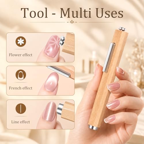 3-in-1 Cat Eye Nail Magnet Tool with Protective Cover