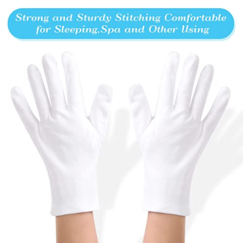 PAXCOO Extra Large White Cotton Gloves – 6 Pairs for Moisturizing & Eczema Relief (Pack of 2)