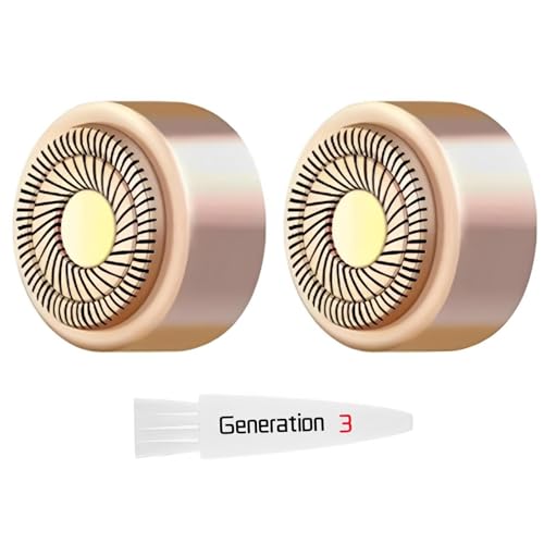 Generation 3 Replacement Heads for Flawless Replacement Heads Gen 3 Compatible with Finishing Touch Flawless Facial Hair Remover Ring Light Version,New Upgraded Replacement Blades for Flawless,2 Pack.